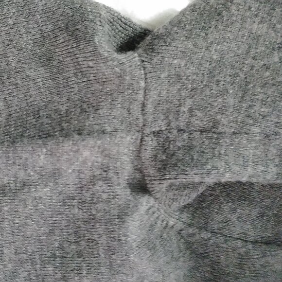 Grey Ruffle Italian Merino Wool Cardigan - Picture 10 of 13